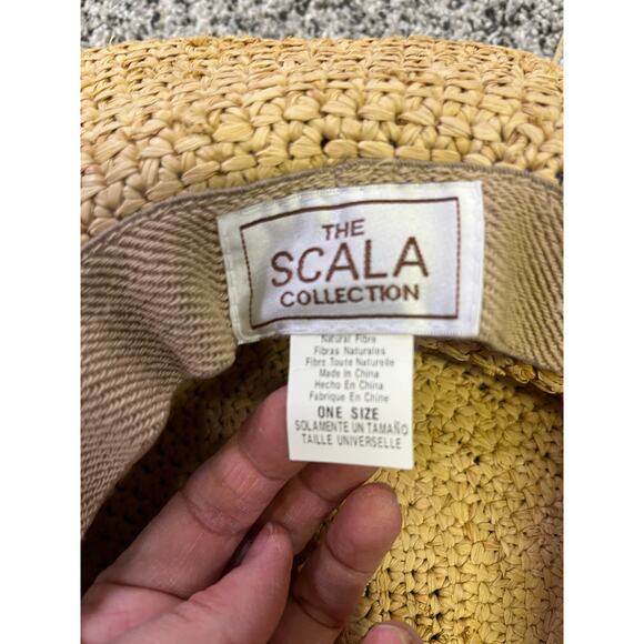 Scala Women’s Natural Fibers Straw Hat Natural/Pink Summer Casual Sun Protection - Picture 5 of 8